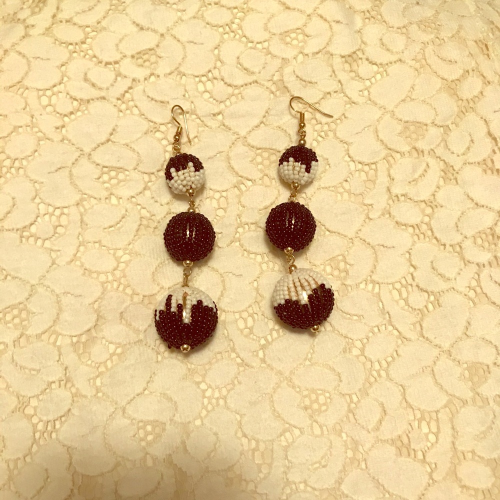 Worn once! Bp beaded bauble earrings